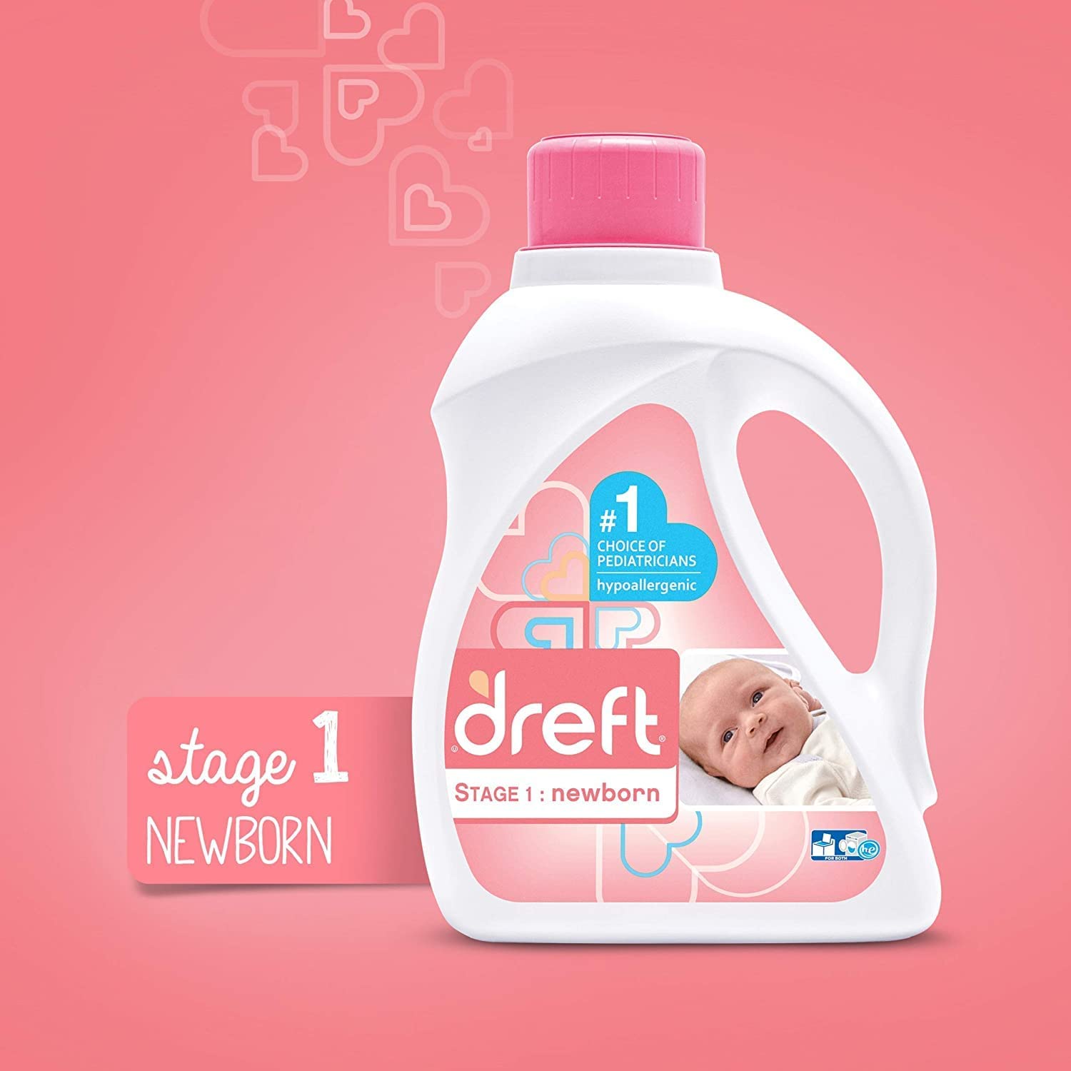 Dreft Stage 1: Newborn Hypoallergenic Baby Laundry Detergent Liquid Soap (HE), Natural for Baby, Newborn, or Infant, 46 Fl Oz, (Pack of 2) - Image 4